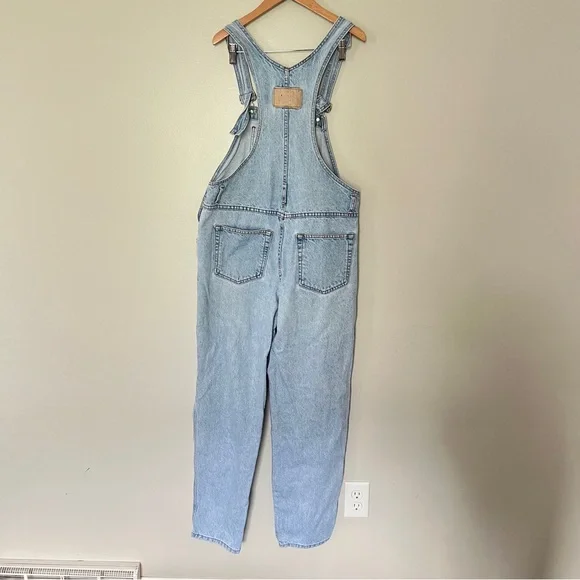 Vintage 90’s Moda INTL Light Blue Wash Denim Overalls - Picture 4 of 6